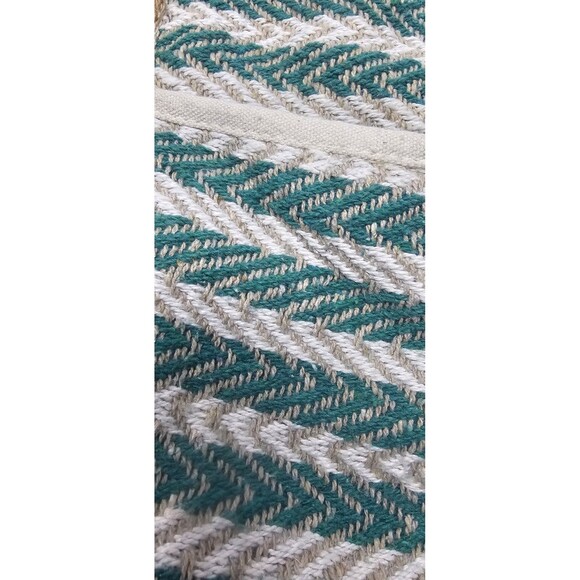 No Boundaries Women's Woven Beach Boho Tote Diaper Bag Mint Stripe Made In India - Picture 13 of 16